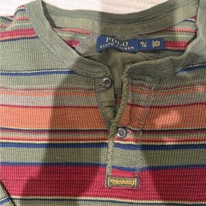 Vintage Polo Ralph Lauren Multicolor Striped Long Sleeve Shirt Henley Men’s XL